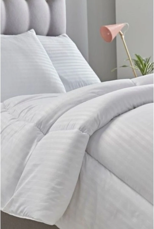 Πάπλωμα All Season Υπέρδιπλο 220x240εκ. Με Βάτα 200gr/m2 White Stripe Microsatin Line
