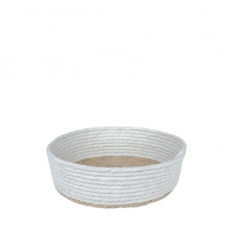 Καλάθι Σερβιρίσματος Rattan Natural-Λευκό 18x6εκ. ESPIEL FEX105