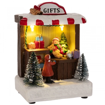 Χριστουγεννιάτικη Παράσταση Polyresin Με Φως Gift Shop 11x8x15,5εκ. iliadis 90737