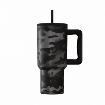 Θερμός Ανοξείδωτος Straw Tumbler XL 14,5x10x22,5εκ.-900ml Dark Camo Save The Aegean Estia 01-46163
