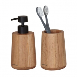 Σετ Ντισπένσερ Με Ποτηροθήκη Ξύλινο 150ml Earth Oak Sealskin 800031