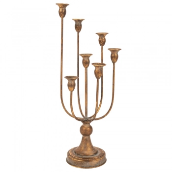 Κηροπήγιο 7 Θέσεων Μεταλλικό Χρυσό 20x20x51εκ. iliadis 89331