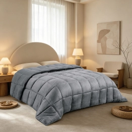 Κουβερτοπάπλωμα Flannel-Sherpa Υπέρδιπλο 220x240εκ. Shelby Grey Melinen 20006711