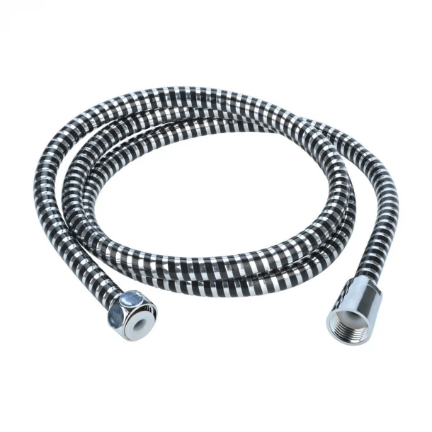 Σπιράλ Ντους Pvc Ασημί-Μαύρο 150x1,3x1,3εκ. Estia 02-23829