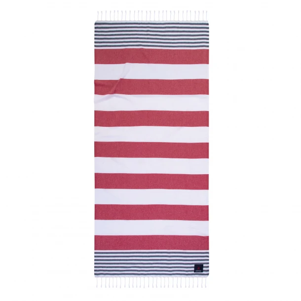 Πετσέτα Θαλάσσης-Παρεό Βαμβακερή 80x180εκ. Essential 3815 Κόκκινη-Μπλε Greenwich Polo Club