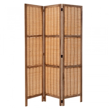 Παραβάν 3 Φυλλο Αντικέ Καφέ Με Πλέξη 120x170εκ. iliadis 90104