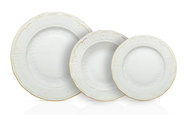 Σερβίτσιο Φαγητού Σετ 72τμχ Πορσελάνης Rococo Gold CRYSPO TRIO 90.020.78