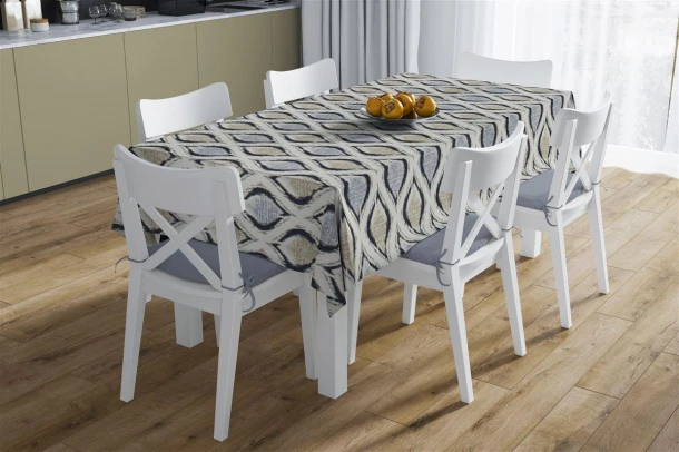 Σετ Τραπεζομάντηλο 140x140εκ. Με Runner 40x140εκ. Αλέκιαστο Polycotton Cyclops 461 Blue DimCol