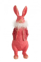 Διακοσμητικός Πασχαλινός Λαγός Polyester Με Πούπουλα Φούξια 10x8x24εκ. Zen Collection 26.7.52597