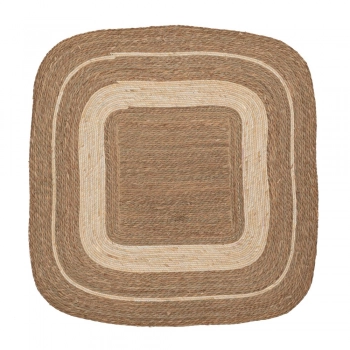 Χαλί Jute-Βαμβακερό Boho Τετράγωνο 120x120εκ. Καφέ-Natural iliadis 90149