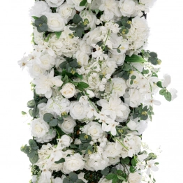 Ρολό Πάνελ Τοίχου Με Λευκά Λουλούδια-Πρασινάδα & Υφασμάτινη Πλάτη 50x250εκ. iliadis 92685