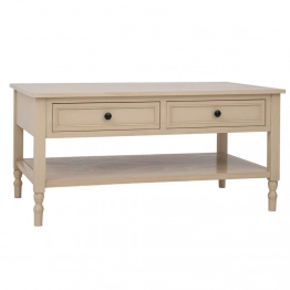 Τραπεζάκι Σαλονιού Ξύλινο Με 2 Συρτάρια Σε Μπεζ Χρώμα 100x60x50εκ. iliadis 92609