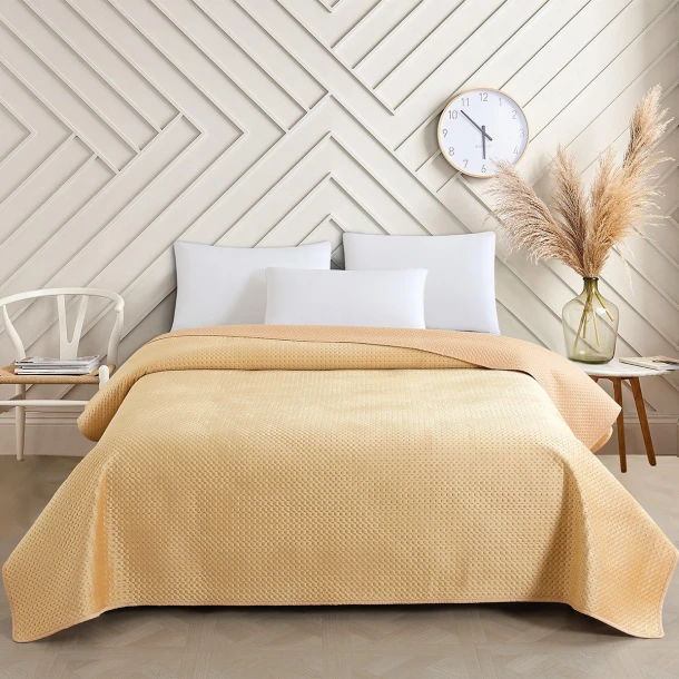 Κουβερλί Ultrasonic Polyester Υπέρδιπλο 220x240εκ. Omnia Beige Melinen 20005725