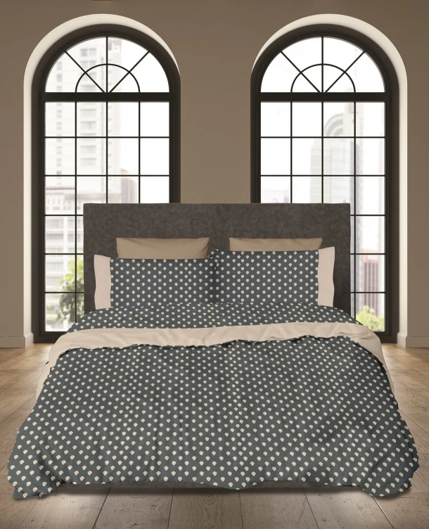 Σετ Παπλωματοθήκη Βαμβακερή Υπέρδιπλη 220x240εκ. Drops Makis Tselios