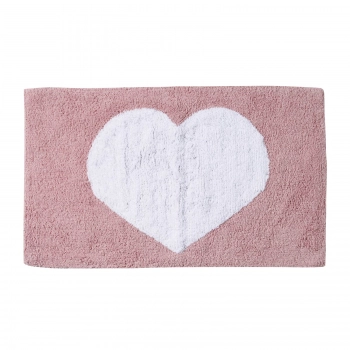 Ταπέτο Μπάνιου Βαμβακερό 50x80εκ. Bathmats 0678 Ροζ-Λευκό Das Home