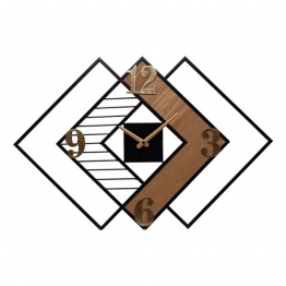 Ρολόι Τοίχου Ξύλινο-Μεταλλικό Natural-Χρυσό-Μαύρο 63x3,5x42,5εκ. ESTHETI 813-10004