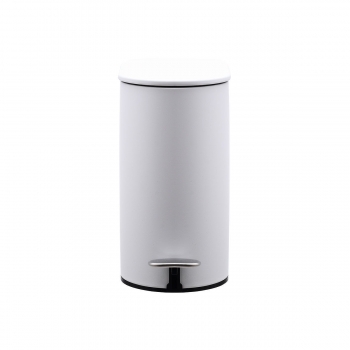 Καλάθι Απορριμμάτων Μεταλλικό Soft Close Mat White 5lt-13,8x28,4x30,5εκ. Slim Estia 02-14575