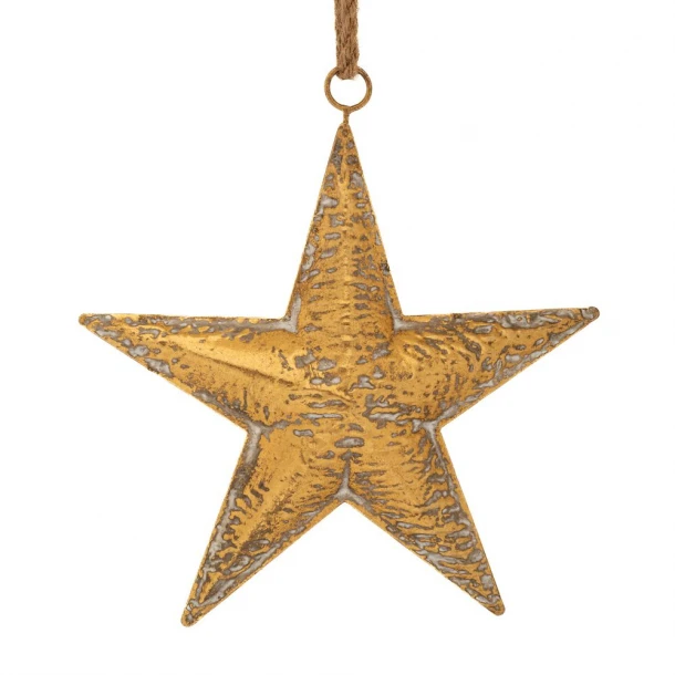 Χριστουγεννιάτικο Κρεμαστό Διακοσμητικό Αστέρι Μεταλλικό Χρυσό 25,5x5x27,5εκ. iliadis 90846