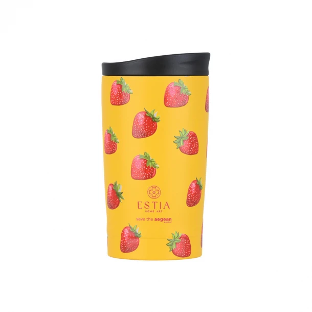 Θερμός Ποτήρι Ανοξείδωτος Travel Mug Berry Bright The Aegean 350ml-8x8x15εκ. Estia 01-31862
