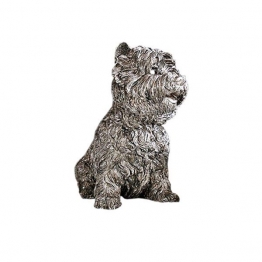 Διακοσμητικό Επιτραπέζιο Σκυλάκι Κεραμικό Ασημί Art Et Lumiere 22,5x13,5x24εκ. 10688