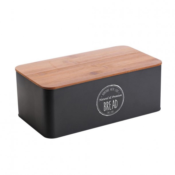 Ψωμιέρα Μεταλλική-Bamboo Μαύρη 42,3x23x12,7εκ. Oriana Ferrelli CLG850742BK