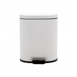 Καλάθι Απορριμάτων 6lt Μεταλλικό Soft Close Λευκό Ovoid Estia 24,4x21,5x2,4εκ. 02-21429