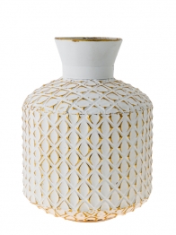 Βάζο Μεταλλικό Χρυσό-Λευκό 27x37,5εκ. Zen Collection 24.27.49923