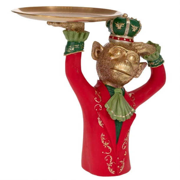 Διακοσμητική Επιτραπέζια Μαιμού Polyresin Χρυσή-Πράσινη-Κόκκινη 27x22x27εκ. iliadis 91758