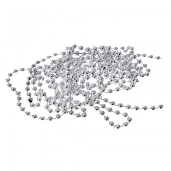 Χριστουγεννιάτικη Γιρλάντα Πέρλας Ασημί 8mmx4μ. iliadis 79446