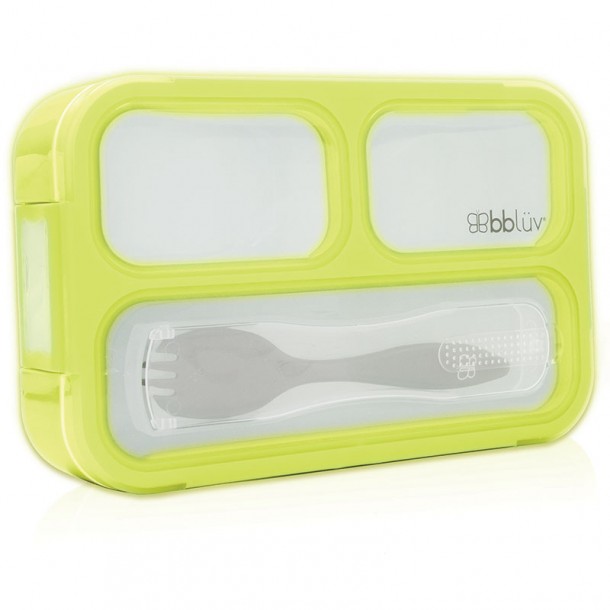 Φαγητοδοχείο Με 3 Χωρίσματα Και Κουτάλι Bento Box 11x17εκ. Lime Bbluv B0123-L