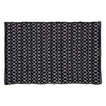 Ταπέτο Μπάνιου Αντιολισθητικό Polycotton 60x90εκ. Boho Black Sealskin 800101
