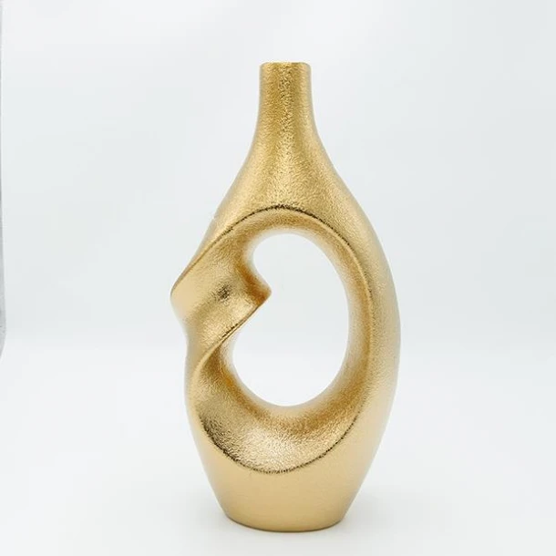 Βάζο Κεραμικό Χρυσό 19x9,5x37,5εκ. ESTHETI 819-00114