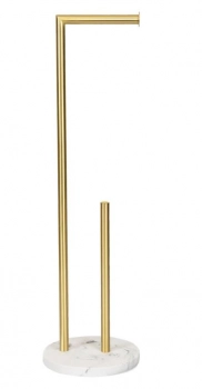 Χαρτοθήκη Επιδαπέδια Μεταλλική-Κεραμική Λευκή-Χρυσή Dokka 20,5x73,5εκ. Homla 164262