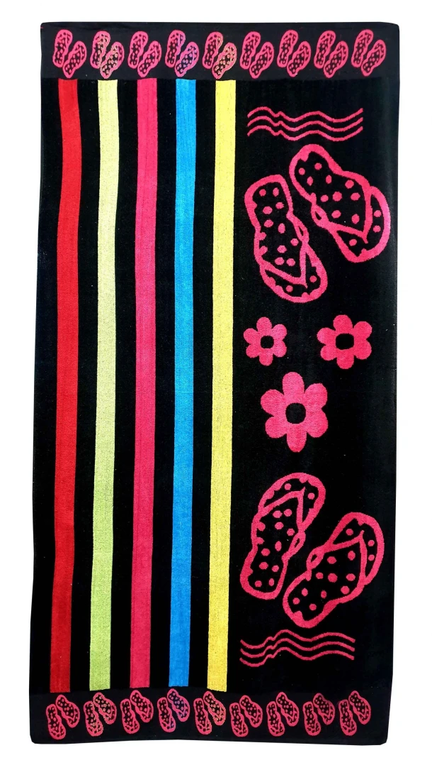 Πετσέτα Θαλάσσης Βαμβακερή Βελουτέ Ζακάρ 85x160εκ. Design 12 Komvos Home 7088885-33