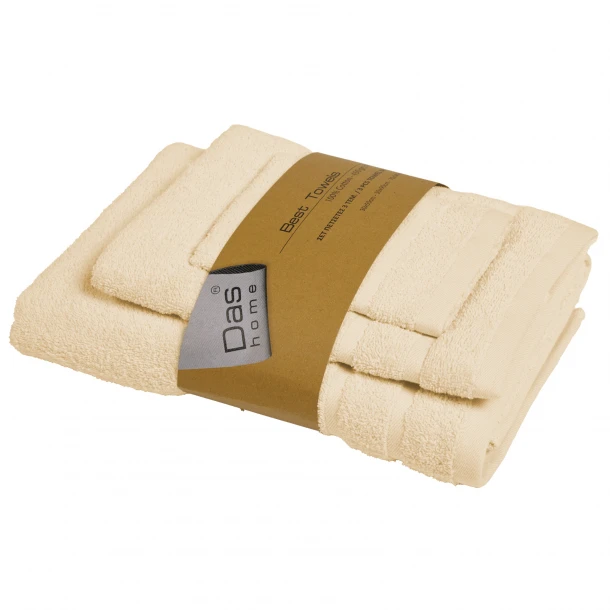 Σετ Πετσέτες 3τμχ Βαμβακερές Best 0702 Cream Das Home