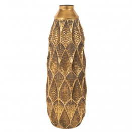 Βάζο Μεταλλικό Ανάγλυφο Αντικέ Χρυσό 26,5x26,5x71εκ. iliadis 88949