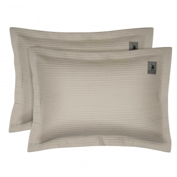 Ζεύγος Μαξιλαροθήκες Oxford Microfiber 50x70+7εκ. Essential 4455 Taupe Greenwich Polo Club