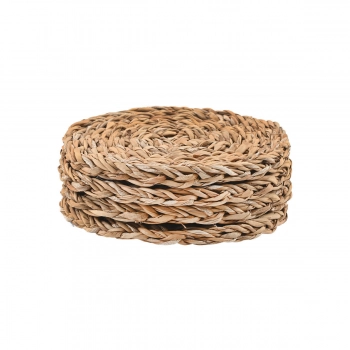 Σετ 4τμχ Σουβέρ Ψάθινο Nerina Natural 11εκ. Estia 07-41731