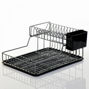 Πιατοθήκη Με Δίσκο Μεταλλική Ανθρακί 44x32x21,5εκ. DMZ38032AN