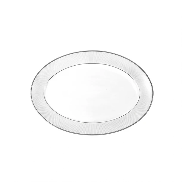 Πιατέλα Οβάλ Πορσελάνης Λευκή Classic Stripes Oriana Ferelli 25εκ. PR17310216
