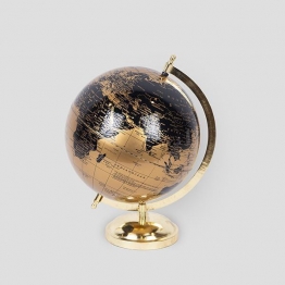 Διακοσμητική Επιτραπέζια Υδρόγειος Μεταλλική Χρυσή-Μαύρη 22x22x29εκ. ESTHETI 752-19031