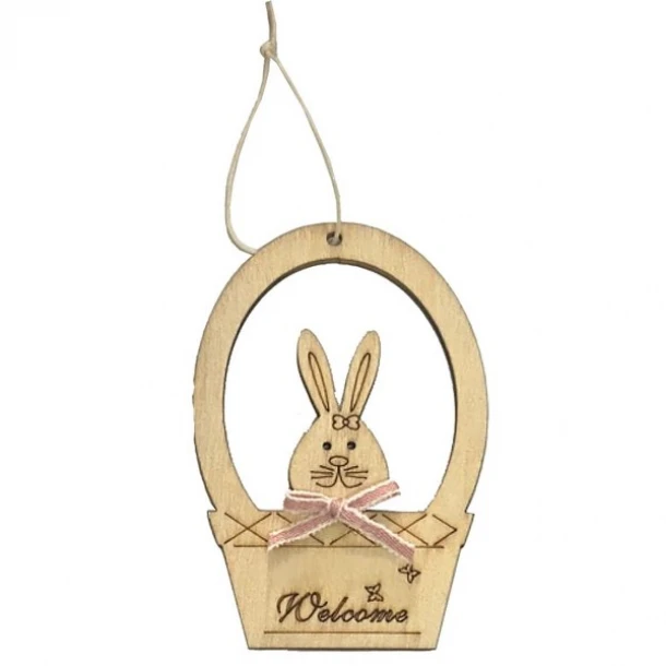 Πασχαλινο Στολίδι Κρεμαστό Ξύλινο 6,5x10εκ. Bunny's 73-1967