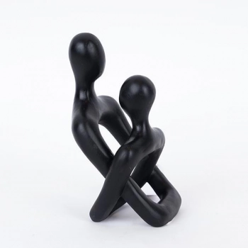 Διακοσμητικό Επιτραπέζιο Ζευγάρι Polyresin Μαύρο 11x11x18εκ. ESTHETI 752-27167