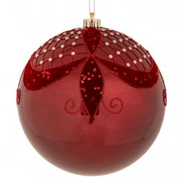 Χριστουγεννιάτικη Μπάλα Πλαστική Περλέ Μπορντώ 25εκ. iliadis 90961