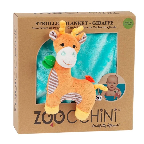 Κουβέρτα Με Λούτρινο Παιχνίδι Fleece 68,5x100εκ. Stroller Blanket Giraffe Zoocchini ZOO3005