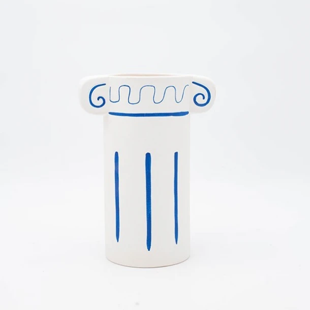 Βάζο Πορσελάνης Λευκό-Μπλε 17,5x11,6x23,5εκ. ESTHETI 819-00222