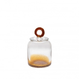 Διακοσμητικό Βάζο Με Καπάκι Γυάλινο Διάφανο-Καφέ iliadis Φ12x18,5εκ. 85037