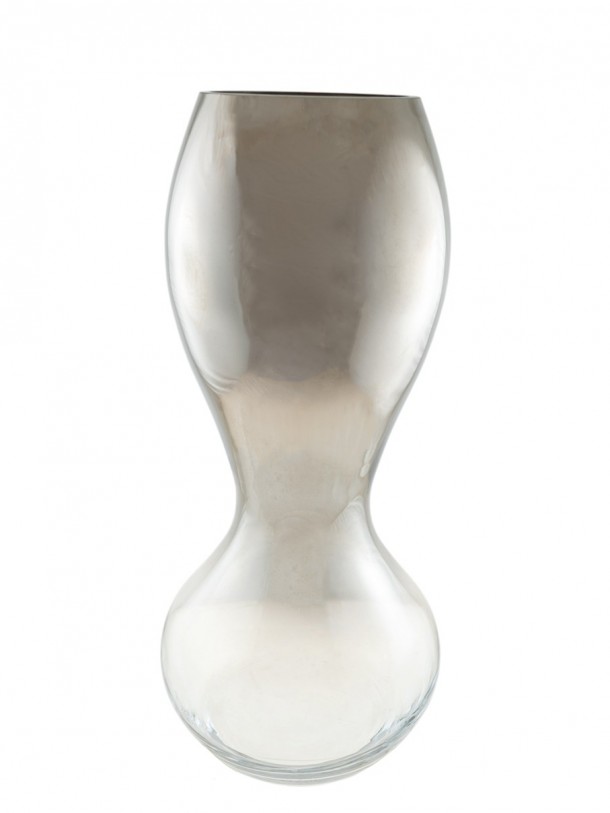 Βάζο Χειροποίητο Φυσητό Γυαλί Ασημί-Διάφανο 23x30εκ. Zen Collection 25.43.52121