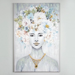 Πίνακας Καμβάς Γυναίκα Με Λουλούδια 80x3,5x120εκ. ESTHETI 755-12014