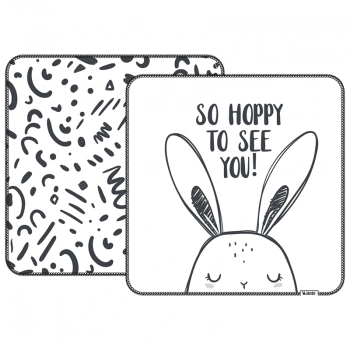 Πάνα Αγκαλιάς Βαμβακερή 76x76εκ. Black-White Minene 19308003390OS